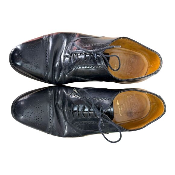 Grenson England Tom Black Leather Brogue Dress Shoes Men\'s Size 10.5 - READ main image 11